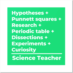 Science Teacher Equation - white text Posters and Art